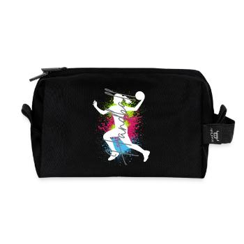 Handballerin Handball Frau Sport Handballspielerin - Recycelte Kulturtasche - Schwarz - Vorne