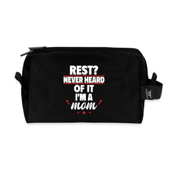 Be quiet? Never heard I'm a mom, Mother's Day - Recycled Toiletry Zip Bag - black - Front