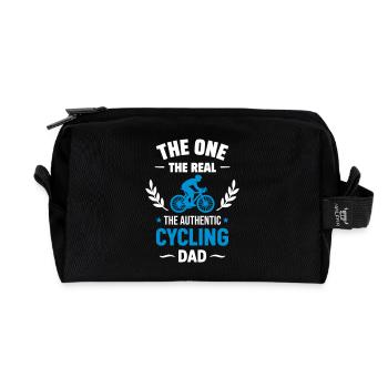 Authentic Cyclist Dad Father's Day - Recycled Toiletry Zip Bag - black - Front