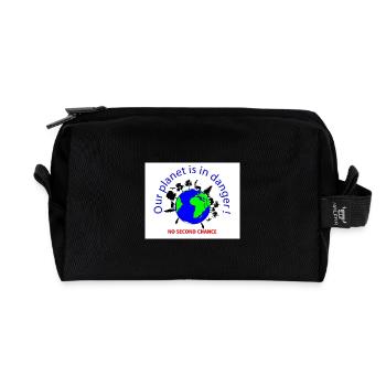 Planet in danger - Recycled Toiletry Zip Bag - black - Front