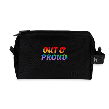 Fierté arc-en-ciel LGBT - Trousse de toilette en tissu recyclé - noir - Devant