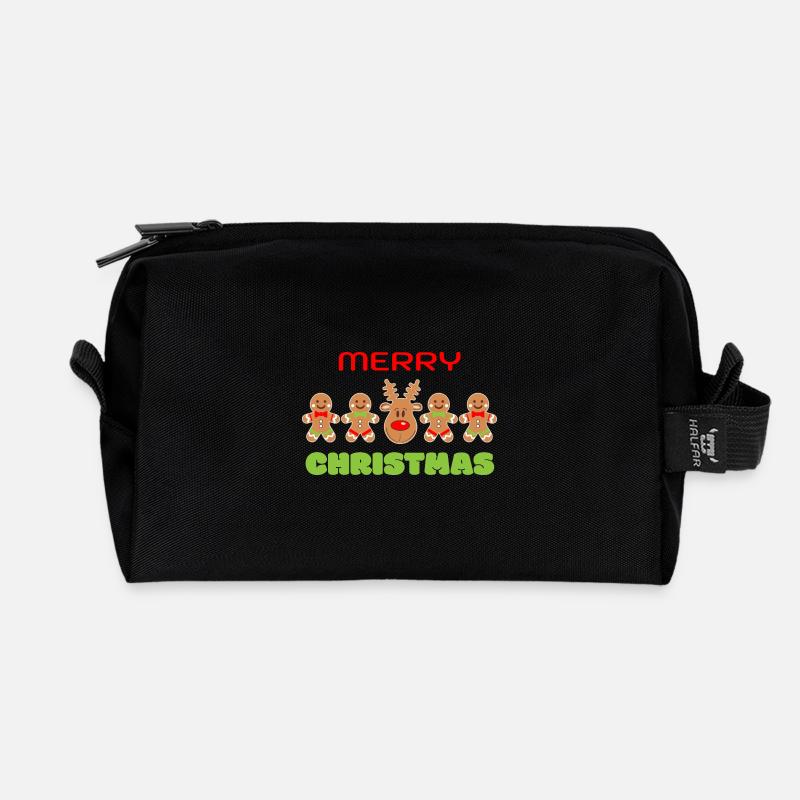 Lebkuchen Rentier Reihe - Xmas Outfit - Recycelte Kulturtasche - Schwarz