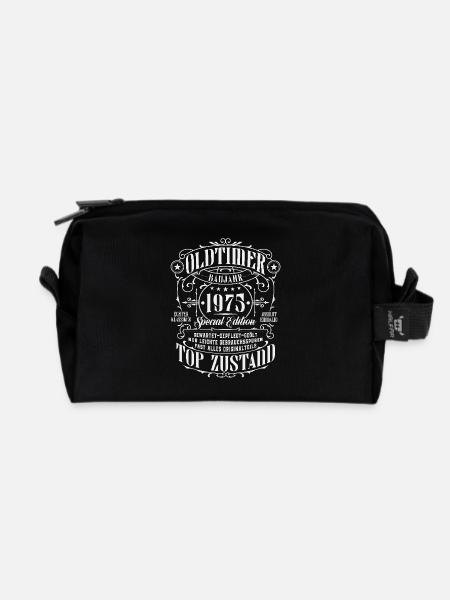 Oldtimer 1975 geboren Geburtstag Geschenk - Recycelte Kulturtasche - Schwarz
