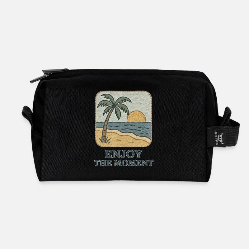 Summer Vacation - Recycelte Kulturtasche - Schwarz