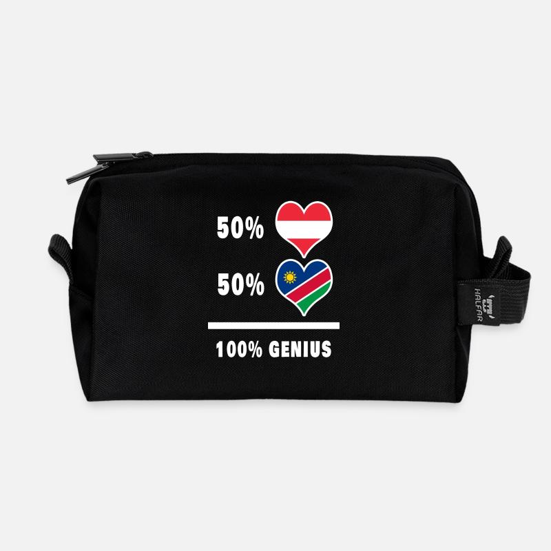 Österreich und Namibia genial / Geschenk - Recycelte Kulturtasche - Schwarz