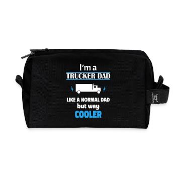 I'm a trucker dad - Recycled Toiletry Zip Bag - black - Front