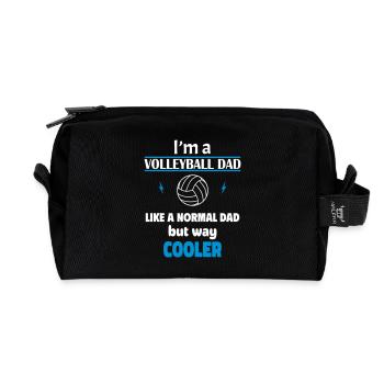 Ich bin ein Volleyball Papa - Recycelte Kulturtasche - Schwarz - Vorne