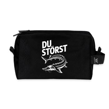 Stör angeln Sportfischen - Du störst - Recycelte Kulturtasche - Schwarz - Vorne