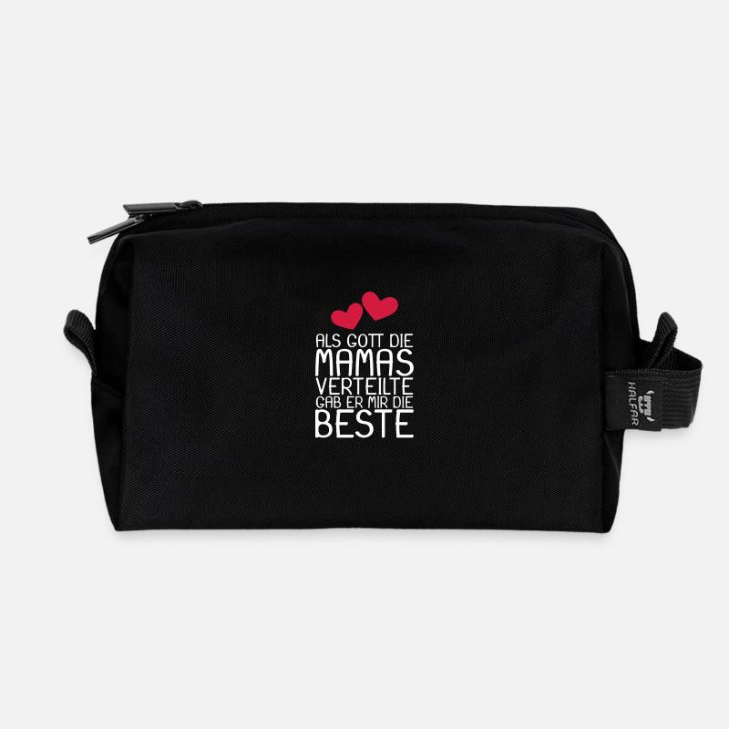 Als Gott die Mamas verteilte gab er mir die Beste - Recycelte Kulturtasche - Schwarz