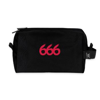 666 number symbol - Recycled Toiletry Zip Bag - black - Front