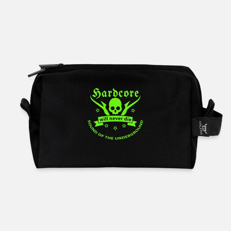 techno - Recycelte Kulturtasche - Schwarz