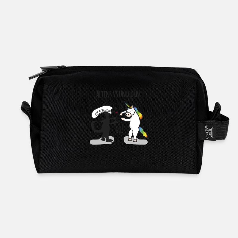 Aliens vs. Unicorn - Recycelte Kulturtasche - Schwarz
