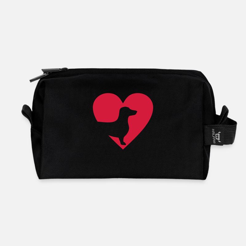 Dackel - Recycelte Kulturtasche - Schwarz