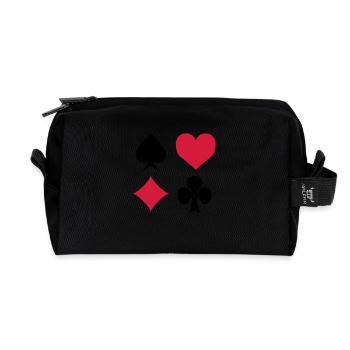 love_jeu_carte - Recycled Toiletry Zip Bag - black - Front