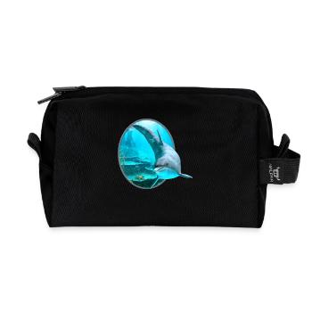 Dolphin - Recycled Toiletry Zip Bag - black - Front