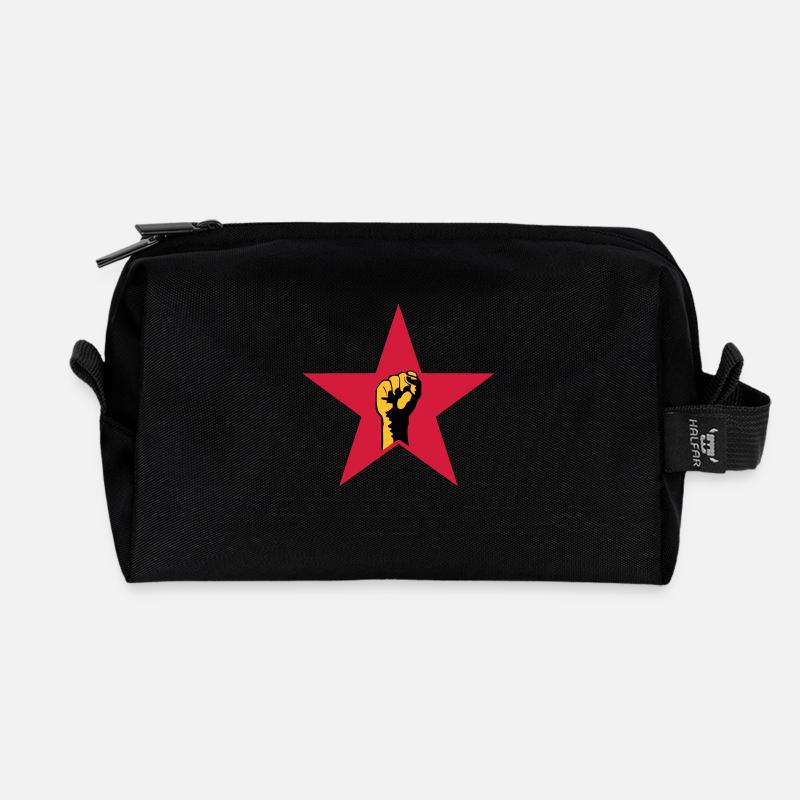 revolution star - Recycelte Kulturtasche - Schwarz