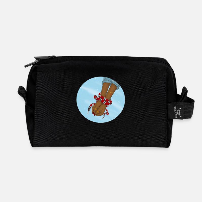 snake - Recycelte Kulturtasche - Schwarz