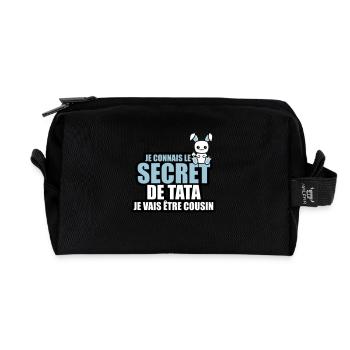 je connais le secret de tata je vais être cousin - Trousse de toilette en tissu recyclé - noir - Devant
