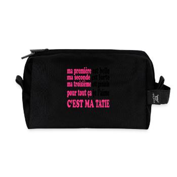 Ma tatie est belle - Recycelte Kulturtasche - Schwarz - Vorne