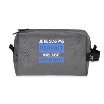 je ne suis pas parfait mais juste le meilleur - Recycled Toiletry Zip Bag - anthracite - Front
