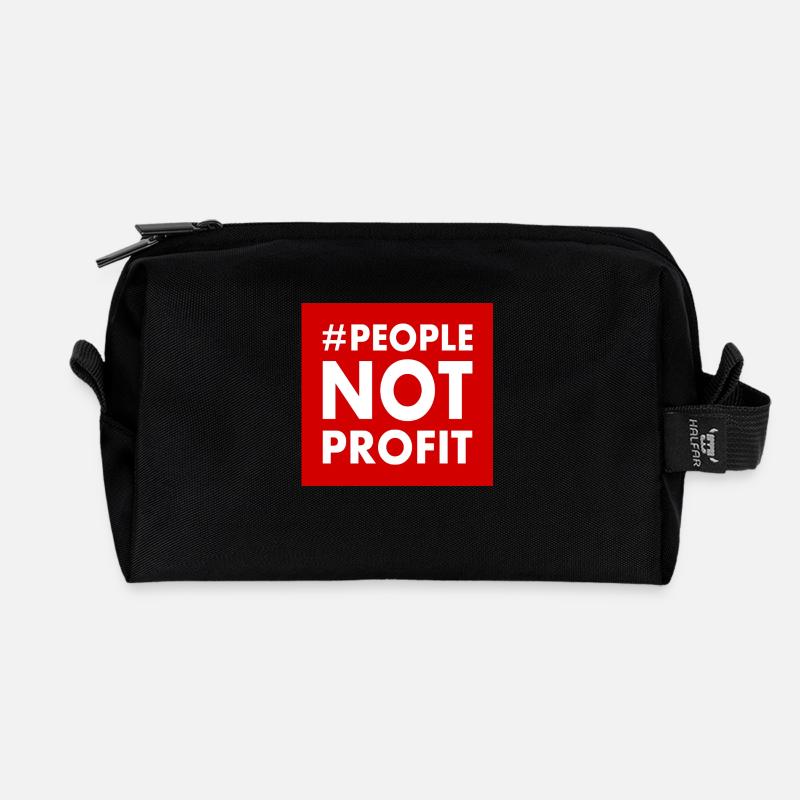 People not profit - Recycelte Kulturtasche - Schwarz