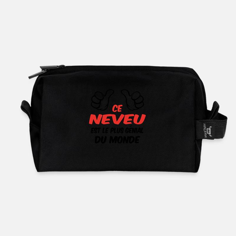BEST NEPHEW - Recycled Toiletry Zip Bag - black
