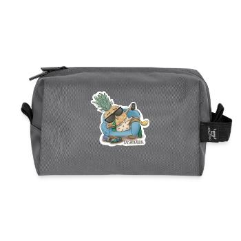 Kalsarikännit - Ananas betrinkt sich in Unterhose - Recycelte Kulturtasche - Anthrazit - Vorne