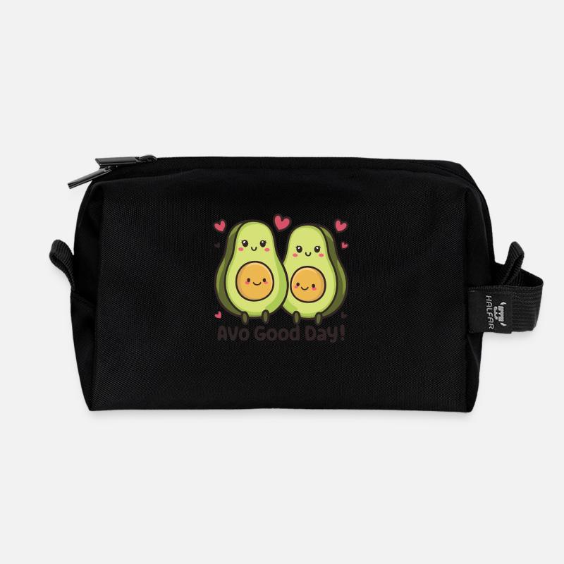 Avocado - Recycelte Kulturtasche - Schwarz
