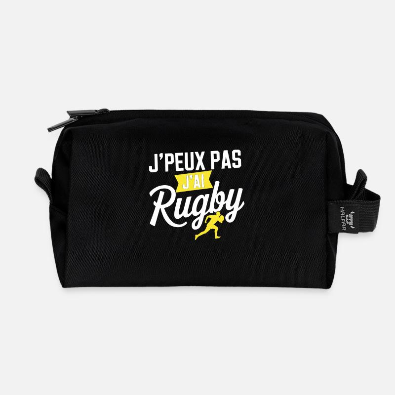 I can't I have rugby - Recycled Toiletry Zip Bag - black
