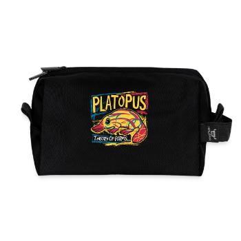 Platopus - Theory of Forms Philosophy - Recycled Toiletry Zip Bag - black - Front