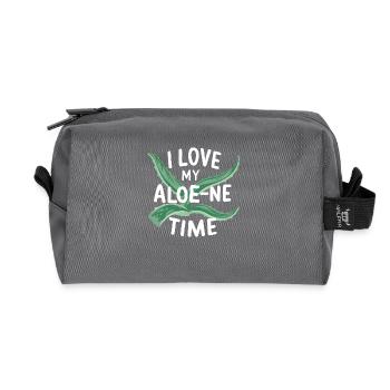 Aloe Vera Lovers and Introverts - Recycled Toiletry Zip Bag - anthracite - Front