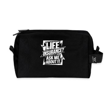 Witziger Versicherungsberater-Spruch - Recycelte Kulturtasche - Schwarz - Vorne