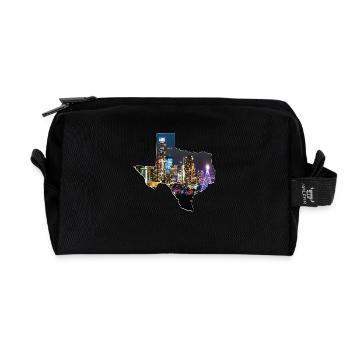 Austin Skyline in der Texas State Landkarte - Recycelte Kulturtasche - Schwarz - Vorne