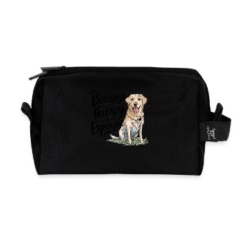 Faites l’expérience du bonheur avec les labradors - Trousse de toilette en tissu recyclé - noir - Devant