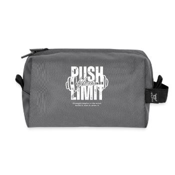 Push your limit - Recycled Toiletry Zip Bag - anthracite - Front