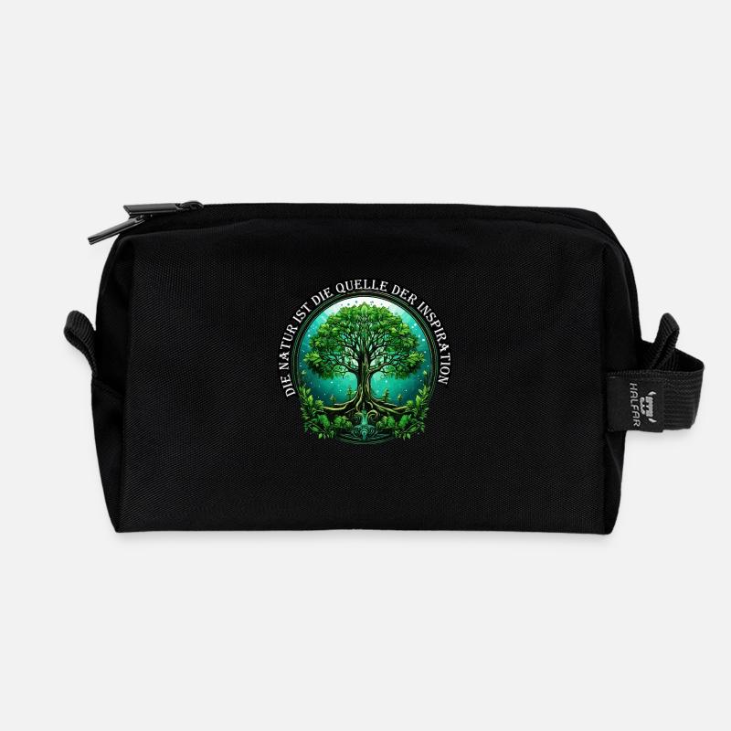 Natur Quelle der Inspiration - Recycelte Kulturtasche - Schwarz