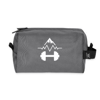 Strength & Health – Achieving Fitness - Recycled Toiletry Zip Bag - anthracite - Front