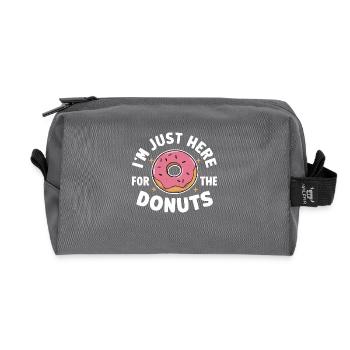 Donut Donuts Süßigkeiten Bagel - Recycelte Kulturtasche - Anthrazit - Vorne
