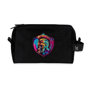 Spartaner Skelett Gladiator - Recycelte Kulturtasche - Schwarz - Vorne