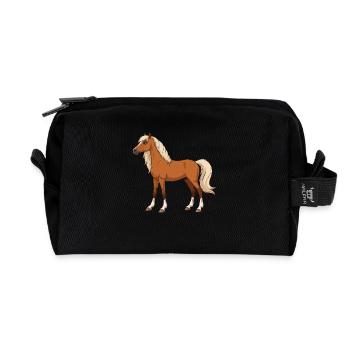 Welsh Pony reel - Recycled Toiletry Zip Bag - black - Front