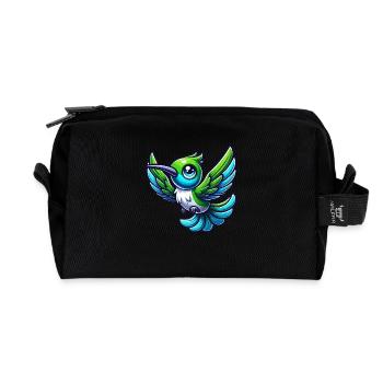 Colibri Oiseau - Trousse de toilette en tissu recyclé - noir - Devant