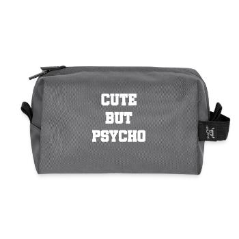 Mignon mais psychopathe - Mignon mais fou - Mignon - Trousse de toilette en tissu recyclé - anthracite - Devant