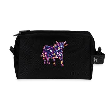 Bovins de buffle Bœufs - Trousse de toilette en tissu recyclé - noir - Devant