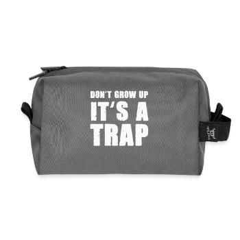 dont grow up - Recycelte Kulturtasche - Anthrazit - Vorne