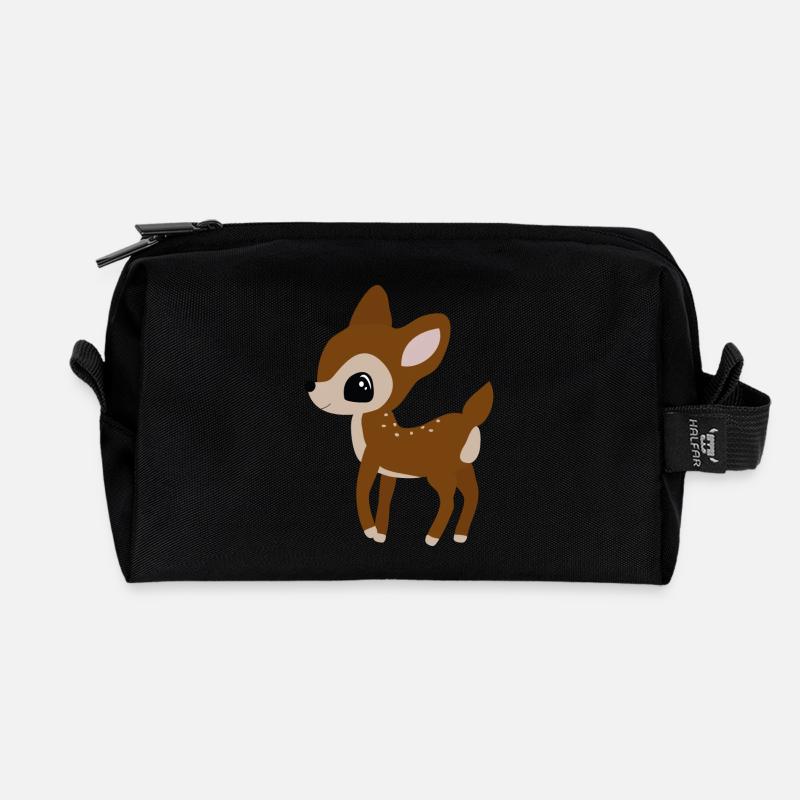 Rehkitz - Recycelte Kulturtasche - Schwarz