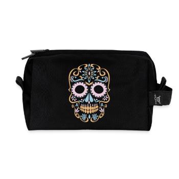 sugar skull day of the dead - Recycled Toiletry Zip Bag - black - Front