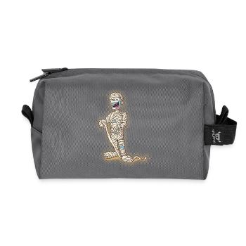 Old Funny Halloween Mummy - Recycled Toiletry Zip Bag - anthracite - Front