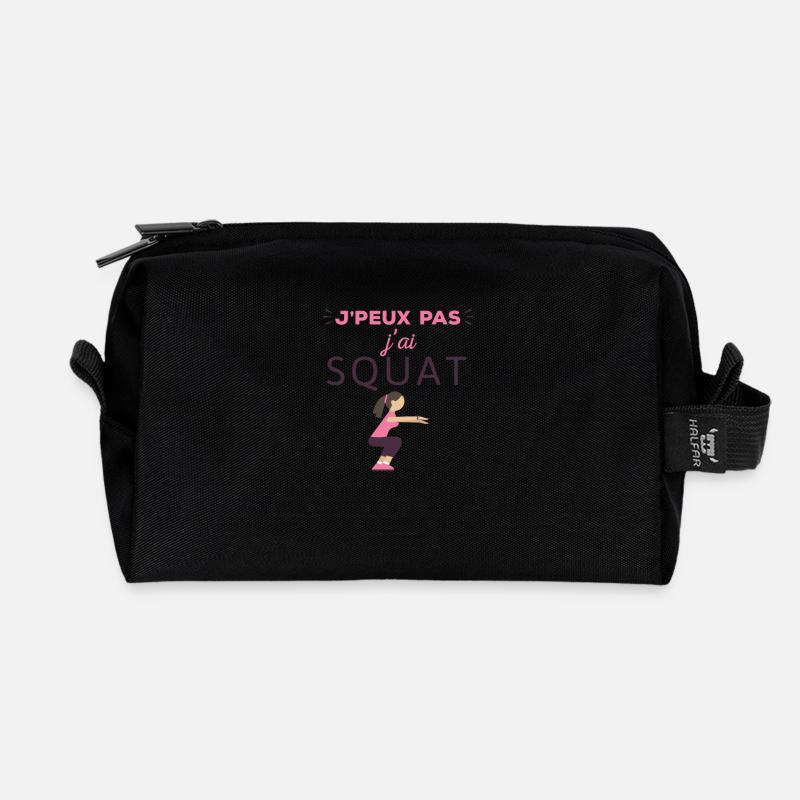J'peux pas j'ai squat - Trousse de toilette en tissu recyclé - noir