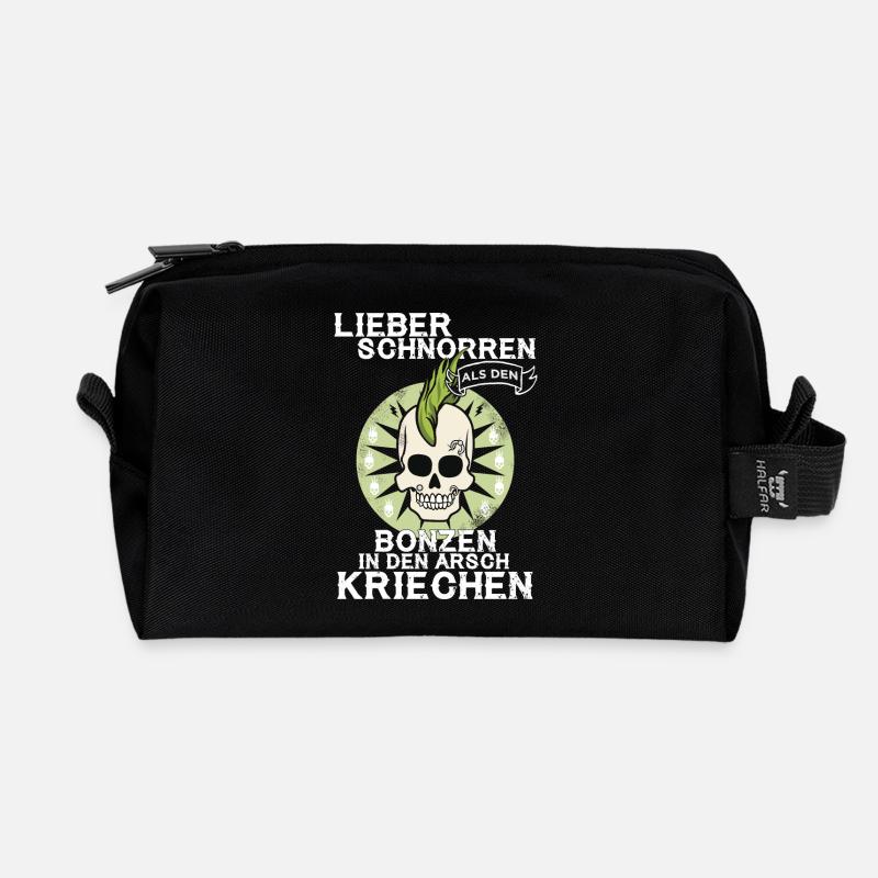 PUNK - Arsch kriechen - Recycelte Kulturtasche - Schwarz