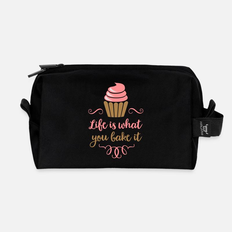 backen - Recycelte Kulturtasche - Schwarz